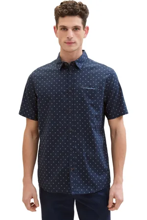 TOM TAILOR Pánská košile k.r. modrá-3XL