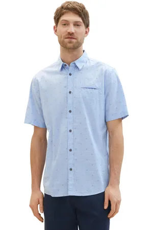 TOM TAILOR Pánská košile k.r. modrá-3XL