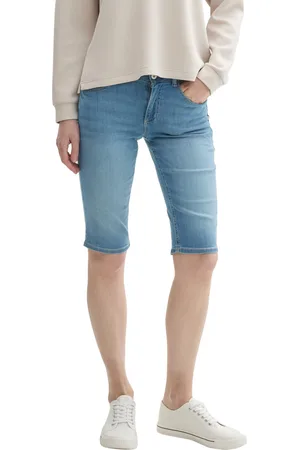 TOM TAILOR Dámské kraťasy Alexa Shorts klasicky modré-seprané-26