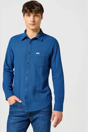 Wrangler Pánská košile d.r. One Pocket Flannel Shirt modrá-M