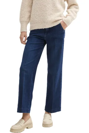 TOM TAILOR 1044599 Wide Leg 10114 Clean Dark Stone Blue Denim Dámské jeans