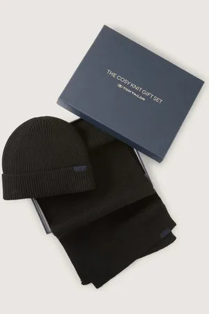 TOM TAILOR Pánský set čepice a šály černý-onesize