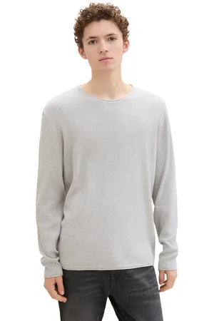 TOM TAILOR Pánský svetr TOMTAILOR šedý-XXL