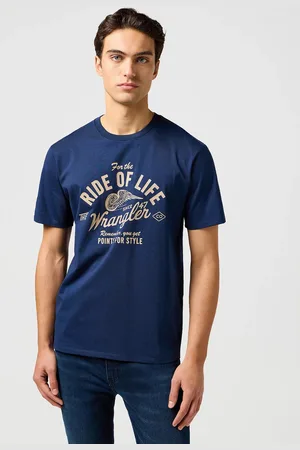 Wrangler Pánské tričko k.r. Americana Tee modré-L