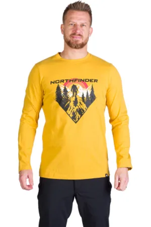 Northfinder Pánské turistické triko s dlouhým rukávem CLAIR-314goldenyellow