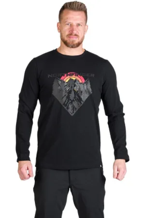 Northfinder Pánské turistické triko s dlouhým rukávem CLAIR-269black