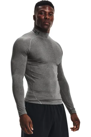 Under Armour Pánské kompresní tričko s dlouhým rukávem UA HG Armour Comp Mock LS-GRY