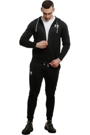 Under Armour Pánská mikina s kapucí UA Rival Terry LC FZ-BLK