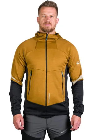 Northfinder Pánská turistická mikina se zipem KEVIN-579-mustardblack