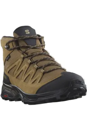 Salomon Pánská kotníková turistická celokožená obuv X Ward Leather Mid GTX kangaro dull gold