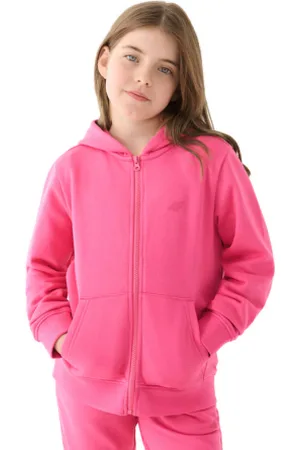 4F Dívčí mikina se zipem SWEATSHIRT-JWMM00TSWSF1315-55S-HOT