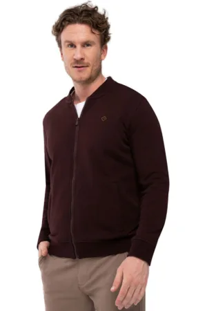 Volcano Pánská mikina se zipem B-COLLEGE-403-BURGUNDY