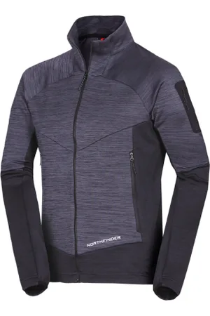 Northfinder Pánská zateplená turistická mikina se zipem GIACOMO-411greyblack