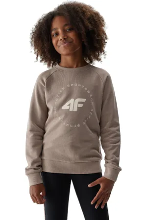 4F Dívčí mikina SWEATSHIRT-JAW23TSWSF637-83S-BEIGE