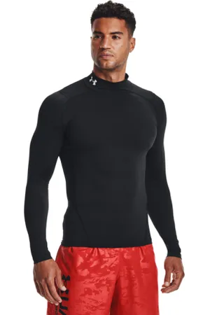 Under Armour Pánské kompresní tričko s dlouhým rukávem UA HG Armour Comp Mock LS-BLK