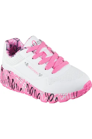 Skechers Dívčí rekreační obuv Uno Lite Lovely Luv white hot