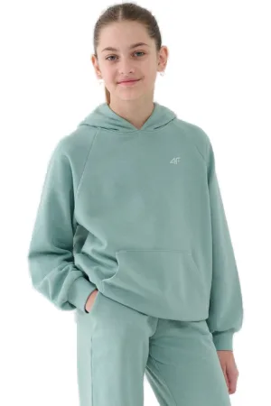 4F Dívčí mikina s kapucí SWEATSHIRT F1478-47S-MINT
