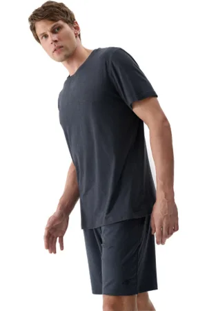 4F Pánské tréninkové tričko s krátkým rukávem TSHIRT FNK M1344-22M-ANTHRACITE MELANGE