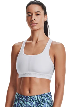 Under Armour Dámská tréninková sportovní podprsenka Crossback Mid Bra-WHT