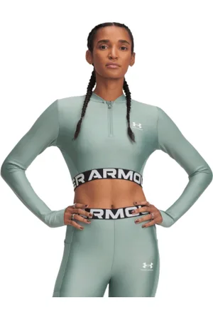 Under Armour Dámské tréninkové triko s dlouhým rukávem HeatGear Rib 1 4 Zip LS-GRN