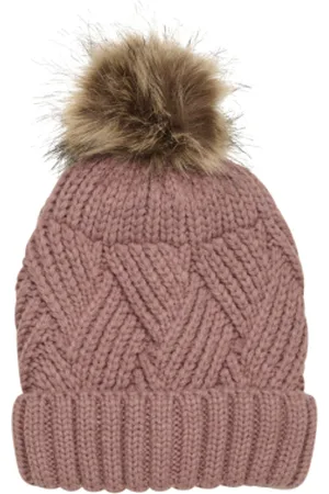 Color Kids Dívčí zimní čepice Hat W. Detachable Fake Fur, burlwood