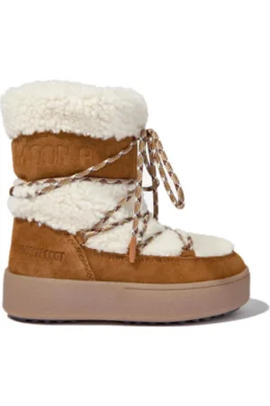 Moon Boot Dívčí kotníkové zimní boty JTRACK TUBE SHEARLING, 001 whisky off