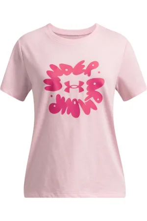 Under Armour Dívčí tričko s krátkým rukávem UA Bubble Wordmark SS-PNK
