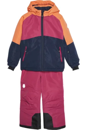 Color Kids Dievčenský set lyžiarskej bundy s nohavicami Ski Set - Colorblock, vivacious