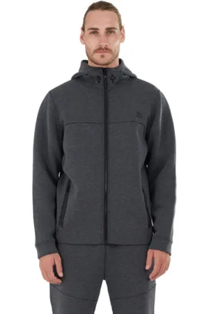 fundango Pánská zateplená mikina s kapucí Hamal Tech Hoodie-891- heather