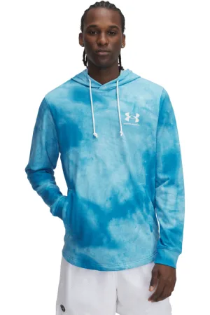 Under Armour Pánská mikina s kapucí UA Rival Terry AOP Hood Q1-BLU