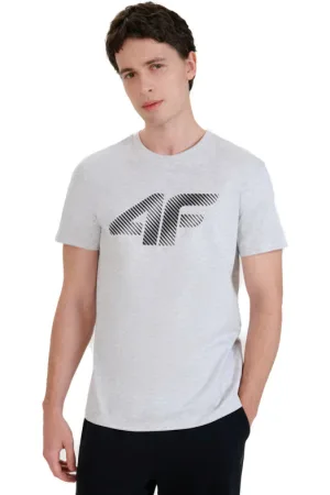 4F Pánské triko s krátkým rukávem TSHIRT M2257-27M-COLD LIGHT MELANGE
