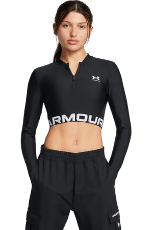 Under Armour Dámské tréninkové triko s dlouhým rukávem HeatGear Rib 1 4 Zip LS-BLK