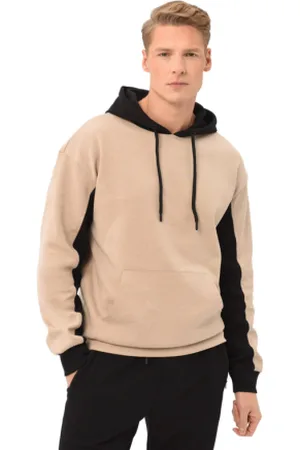 Volcano Pánská mikina s kapucí BLOCK-102-BEIGE