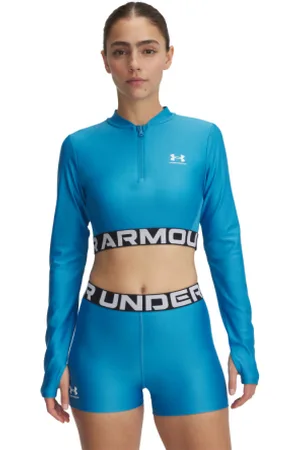 Under Armour Dámské tréninkové triko s dlouhým rukávem HeatGear Rib 1 4 Zip LS-BLU
