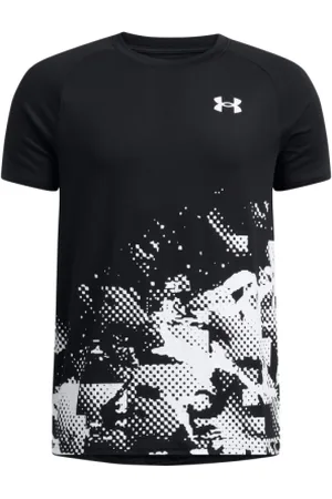 Under Armour Chlapecké tréninkové tričko s krátkým rukávem UA Tech Graphic SS-BLK