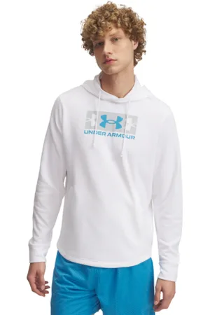 Under Armour Pánská mikina s kapucí UA Rival Terry Logo Hood-WHT