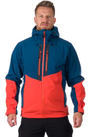 Northfinder Pánská turistická softshellová bunda GRAYSON 631-inkblueorange