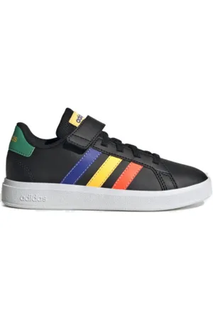 adidas Chlapecká rekreační obuv Grand Court 2.0 K core black lucid court green