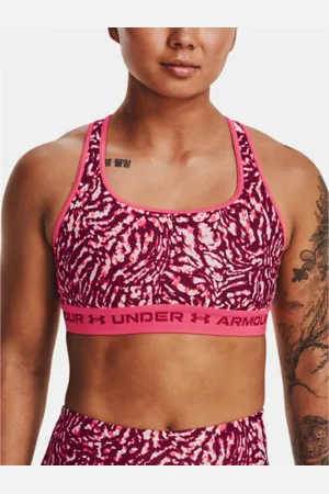 Under Armour Kompresná podprsenka UA Crossback Mid Print-PNK