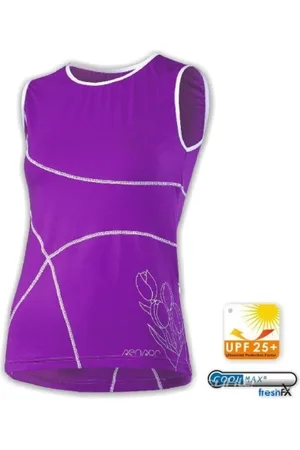 Sensor Dámské běžecké tílko Dres Tulip dámský bez rukávu fialová bílá 12