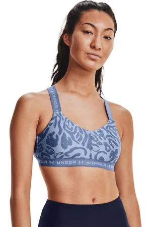 Under Armour Kompresná podprsenka UA Crossback Low Print-BLU