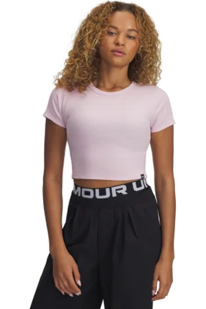Under Armour Dámské triko s krátkým rukávem UA Rival Rib Baby Tee-PNK