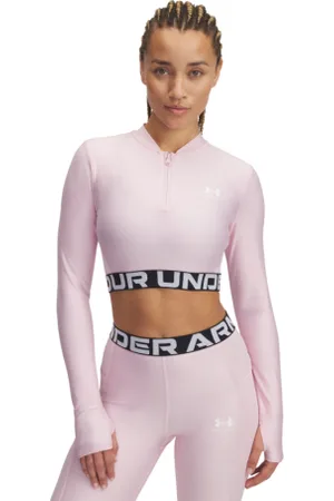 Under Armour Dámské tréninkové triko s dlouhým rukávem HeatGear Rib 1 4 Zip LS-PNK
