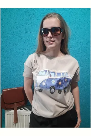 LaTynka Dámské bavlněné tričko 11239 světle hnědé