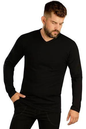 Litex Pánské bavlněné triko s dlouhým rukávem
