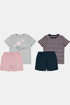 NAME IT Sada dvou holčičích pyžam v modré a růžové barvě Stars - unisex