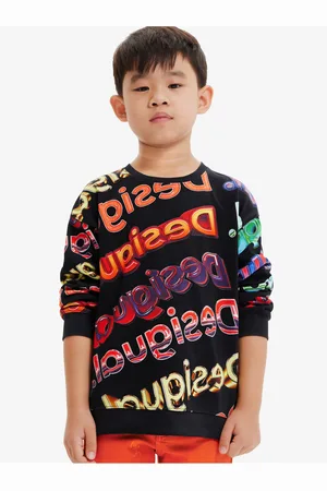 Desigual Černá dětská vzorovaná mikina Sweat Xocolat - Kluci