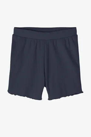 NAME IT Tmavě modré holčičí žebrované kraťasy Tara - unisex