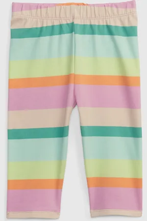 GAP Dětské pruhované organic capri legíny - Holky