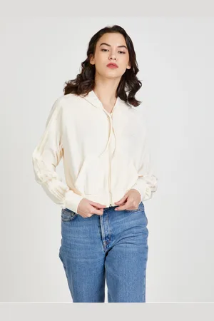 adidas Krémová dámská cropped mikina s kapucí Originals - Dámské